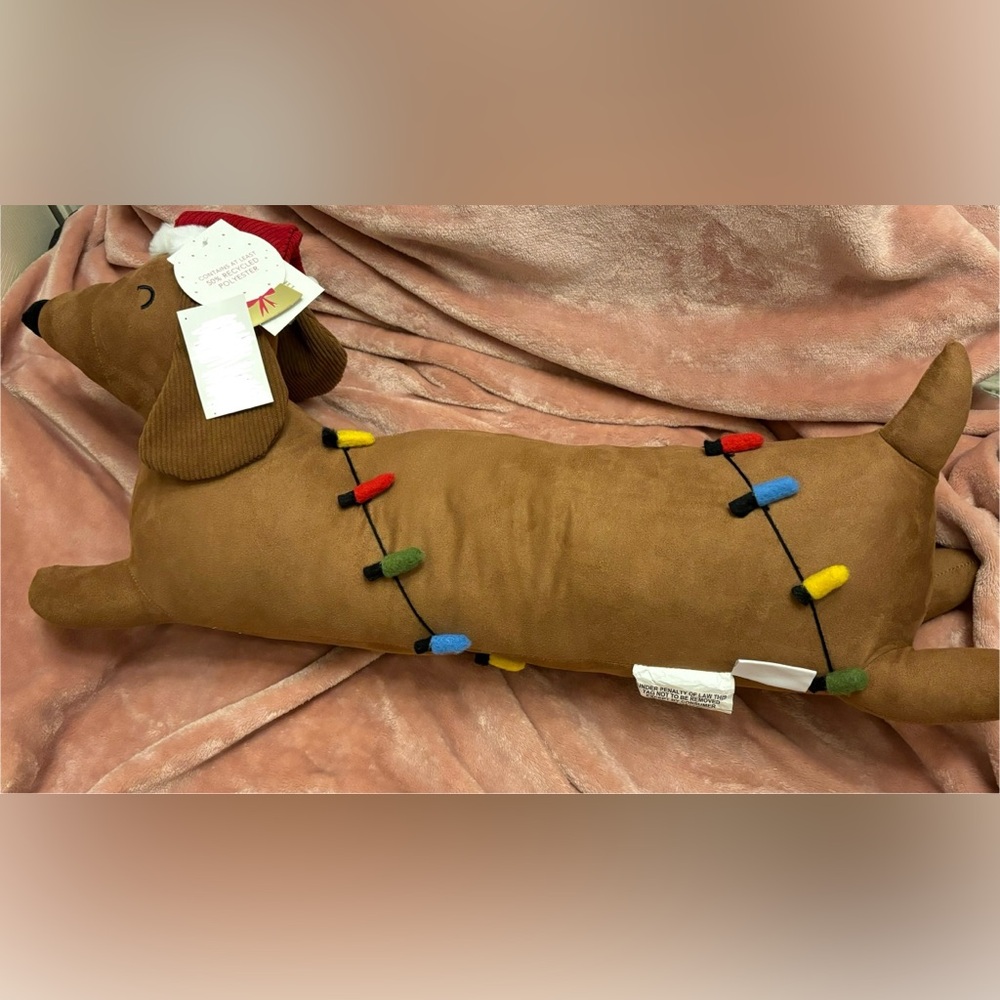 Dachshund Christmas Pillow